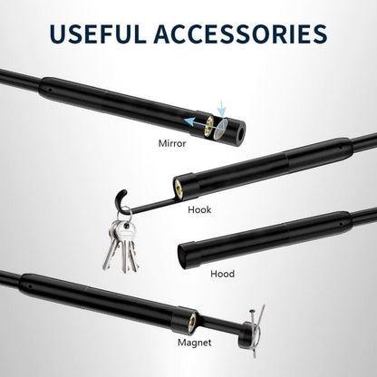 Endoscope Camera with Light for iPhone and Android, 480P HD IP67 Waterproof Borescope with 8 Adjustable LED Lights, Semi-Rigid Snake Camera, 8mm Black, Diagnostic Tool