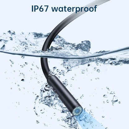 Endoscope Camera with Light for iPhone and Android, 480P HD IP67 Waterproof Borescope with 8 Adjustable LED Lights, Semi-Rigid Snake Camera, 8mm Black, Diagnostic Tool