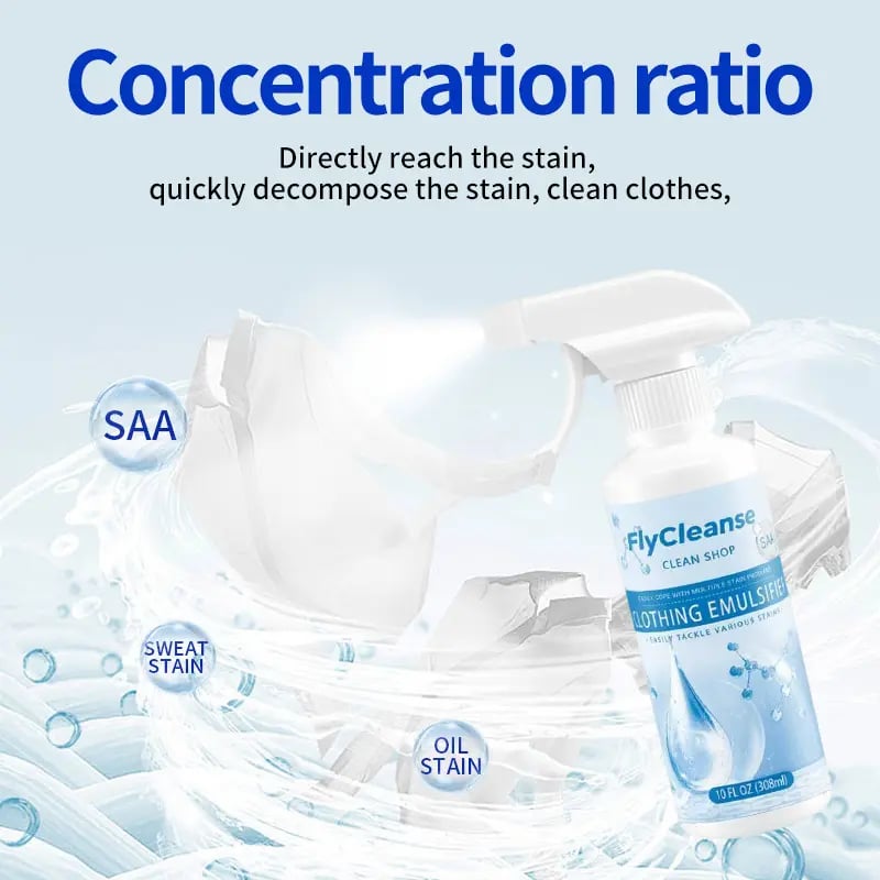FlyCleanse Clothing emulsifier,Non-Ionic Laundry Pre-Treatment for Vintage Clothes & Thrift Finds - Restores Faded Colors, No Damage, sanitizer, fabric conditioner, Spot Stain Eliminator Household, laundry detergent