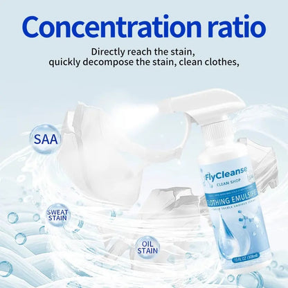 FlyCleanse Clothing emulsifier,Non-Ionic Laundry Pre-Treatment for Vintage Clothes & Thrift Finds - Restores Faded Colors, No Damage, sanitizer, fabric conditioner, Spot Stain Eliminator Household, laundry detergent